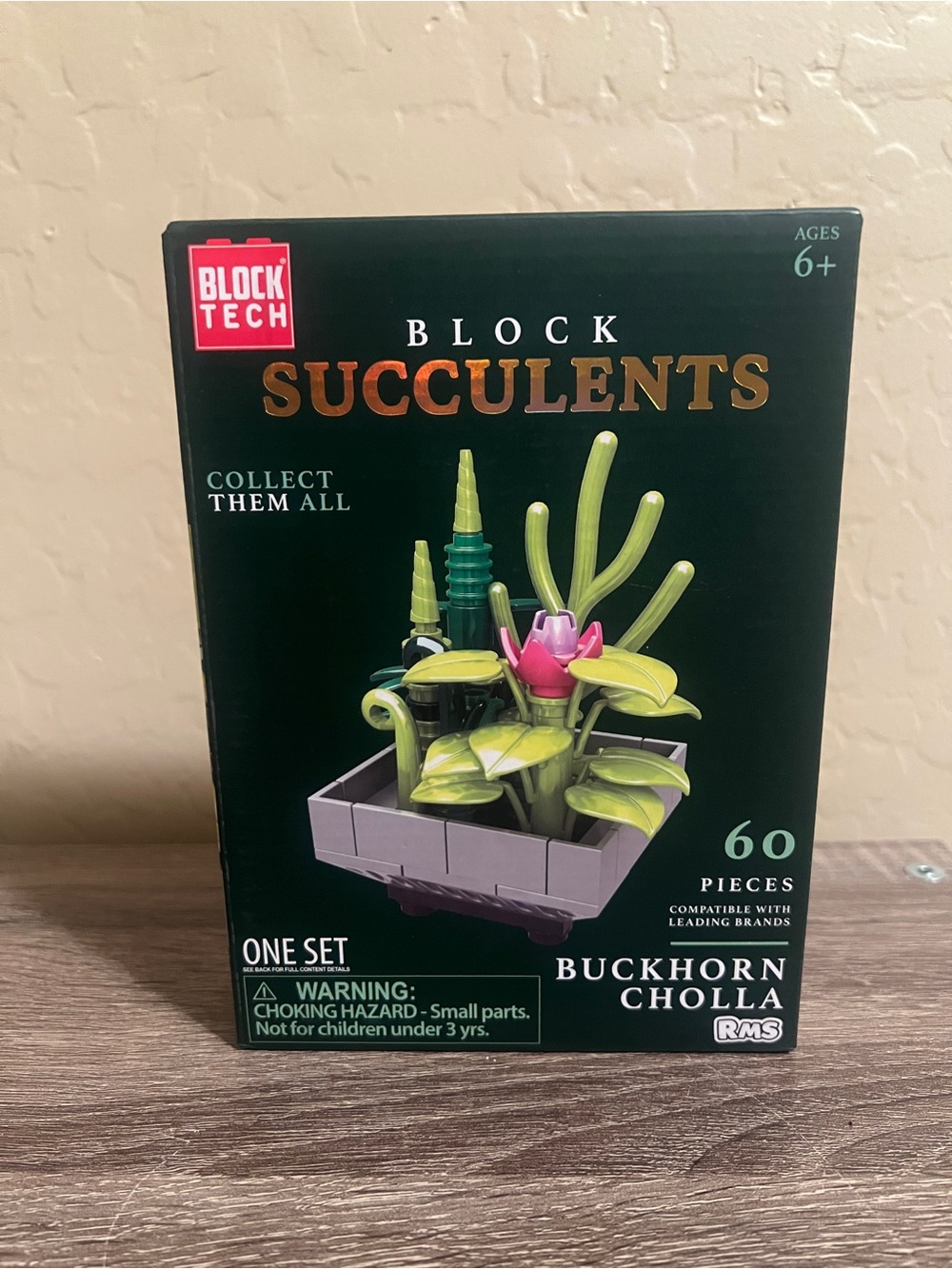 Block Tech Buckhorn Cholla Succulent Build Bricks Green Pink Five Below NIB